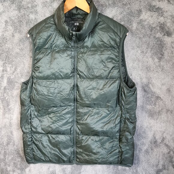 Uniqlo Other - UNIQLO Ultra Light Down Vest Lightweight Green Large Zip Pockets w/bag Outdoor